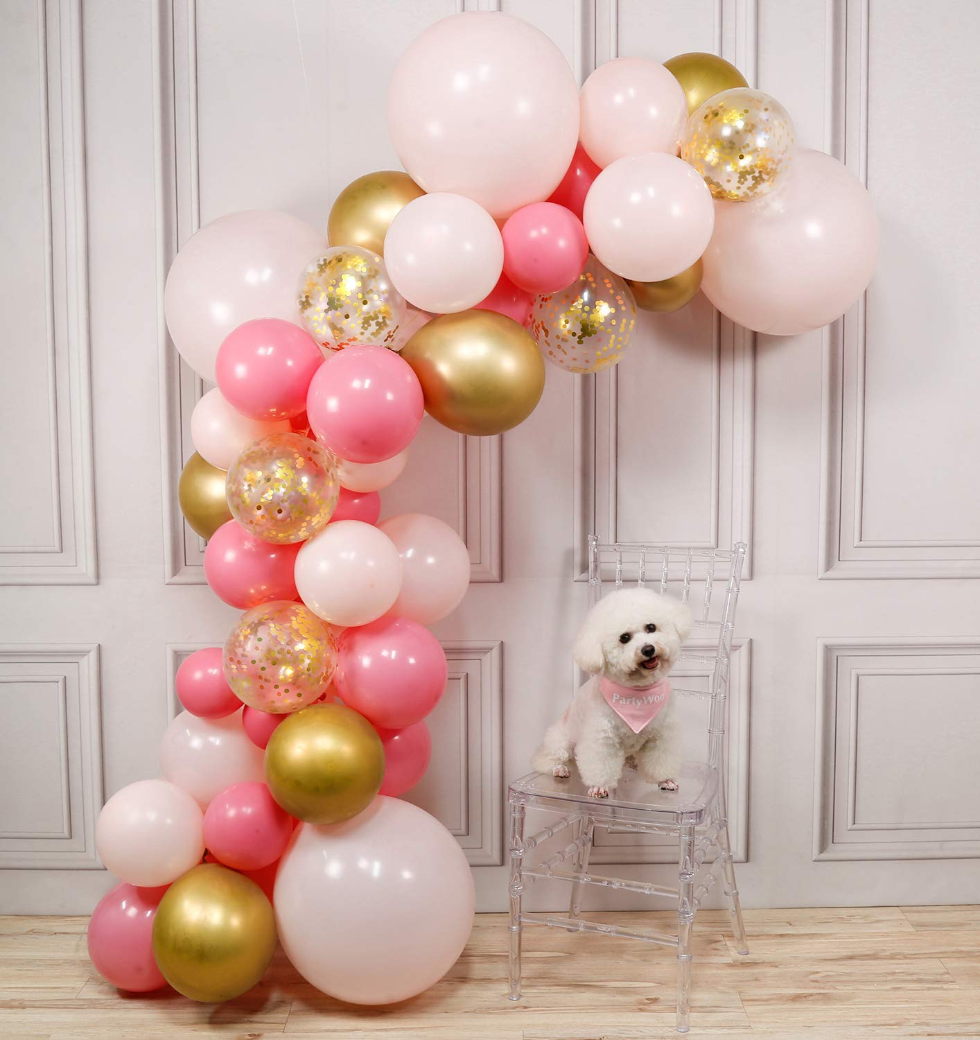 Partywoo Pink And Gold Balloons Pcs Pink Balloons Metallic Gold