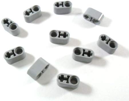 LEGO '10 Piece Technic Lift Arm 1x2 Studs with Pin and Axis Driver in New Light Grey, New Light Grey - Light Bluish - Midle Stone