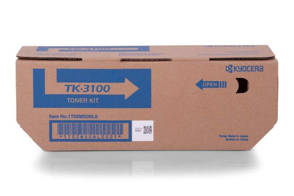 Kyocera TK-3100K Toner Black, Original Premium Cartdrige 1T02MS0NL0. Compatible ECOSYS FS-2100DN, FS-2100D, M3040dn, M3540dn