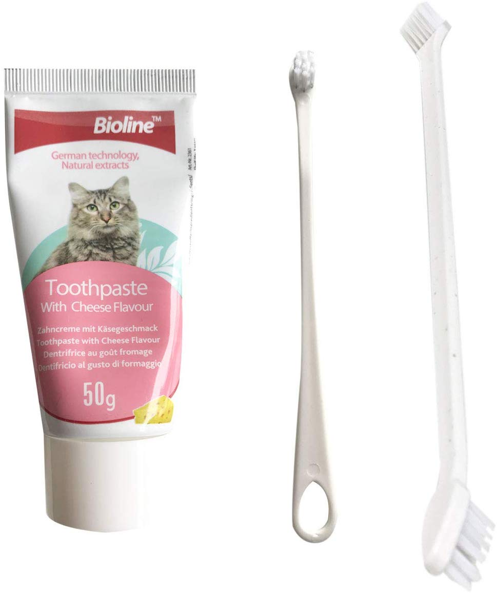 PetSol Dental Care Kit Cat Toothpaste (50g) with 2 x Pet Toothbrushes