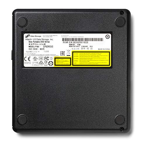 Hitachi-LG GP60 External DVD Drive, Slim Portable DVD Burner/Writer/Player for Laptop Windows and Mac OS Compatible, USB 2.0 - Image 2