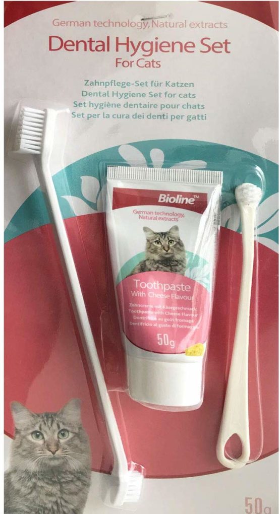 PetSol Dental Care Kit Cat Toothpaste (50g) with 2 x Pet Toothbrushes