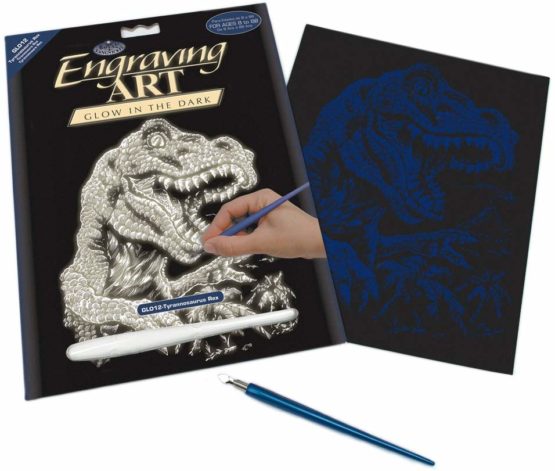 Royal & Langnickel Glow In The Dark Engraving Art A4 Size Tyrannosaurs Rex Designed Painting Set