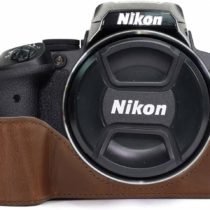 MegaGear Ever Ready Leather Camera Half Case compatible with Nikon Coolpix P900, P900S