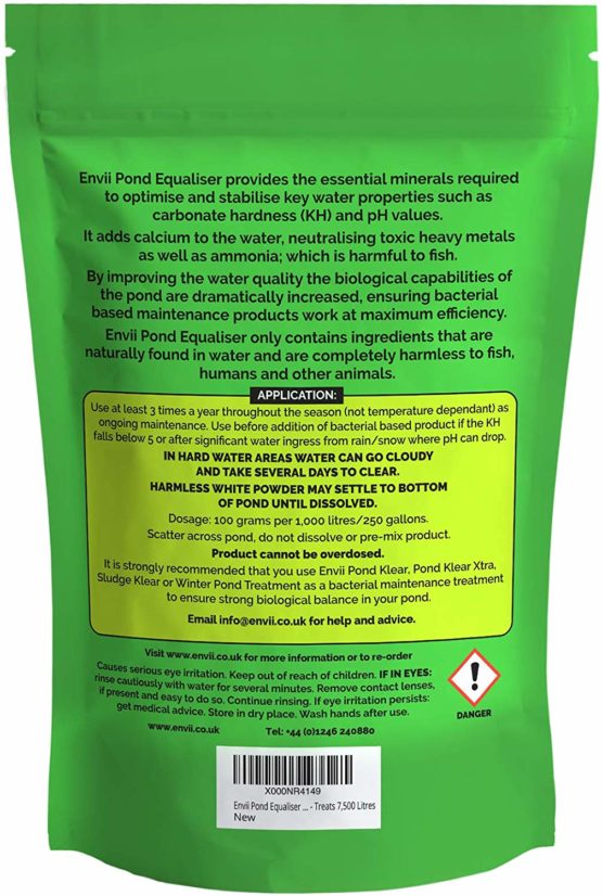 envii Pond Equaliser – Pond pH Buffer Instantly Balances, and Stabilises pH, KH and GH Levels – Treats 2,500 Litres - Image 3