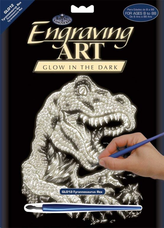 Royal & Langnickel Glow In The Dark Engraving Art A4 Size Tyrannosaurs Rex Designed Painting Set - Image 3