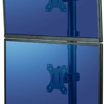 Fellowes Free Standing Professional Series Stacking Dual Monitor Mount - VESA Compliant Monitor Arm with Tilt, Swivel, Rotation Functions and Cable Management, Max Monitor Size 32", Max Weight 16Kg