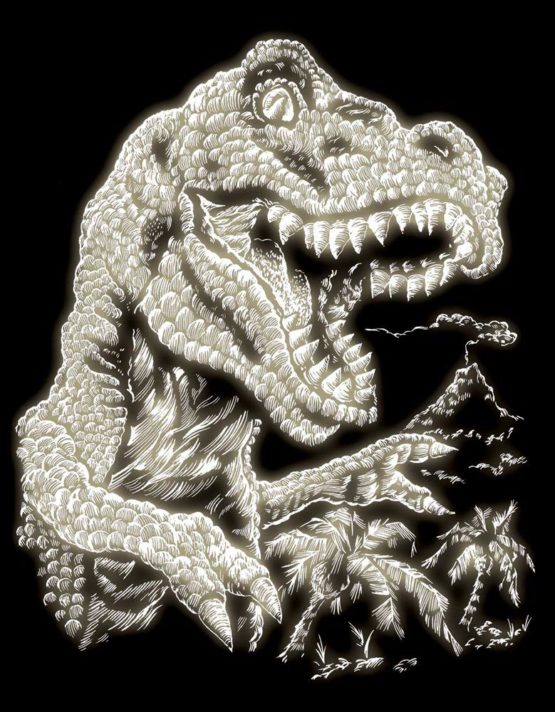 Royal & Langnickel Glow In The Dark Engraving Art A4 Size Tyrannosaurs Rex Designed Painting Set - Image 2
