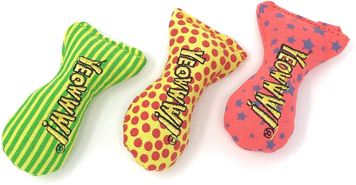 YEOWWW Catnip Toys for Cats - Organic Very Strong Catnip Fish Stinkies Sardines Cat Toys, Pack of 3, 7.5cm Long