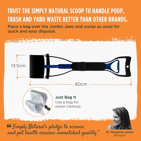 Pooper Scooper by Simply Natural – 60cm Jumbo Jaws Poop Scoop with Easy Squeeze Trigger and High Tension Spring Dog Poo Scooper - Image 4