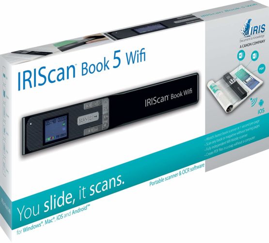IRIS - IRIScan Book 5 Portable Color Scanner I Mobile Scanning Device I Fast I DIN A4 I Digitalizes Pages into PDF & JPEG I No Computer needed I Long-life Battery for up to 100 A4 Pages - Black - Image 2