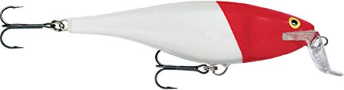 Rapala Super Shad Rap Lure with Two No. 3/0 Hooks, 1.5-2.7 m Swimming Depth, 14 cm Size, Red Head