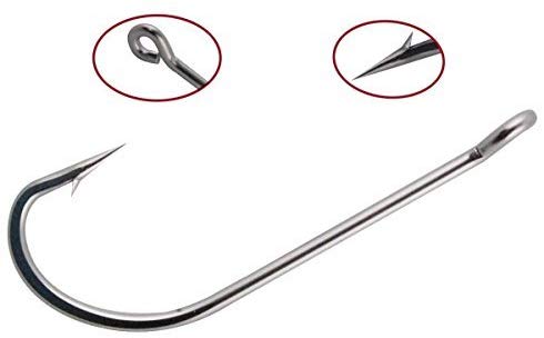 Stainless Steel Saltwater Fishing Hooks-50pcs/lot 34007 Extra Strong O'shaughnessy Forged Long Shank Fishing Hooks (2/0_50pcs) - Image 2