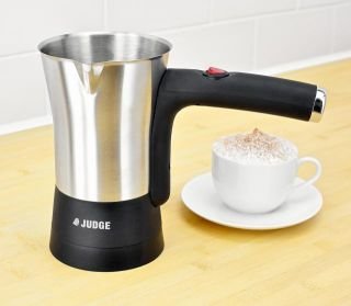 Judge Electric Milk Frother and Warmer, Stainless Steel Jug with Integral Heater and Frother, 300ml 750W, Silver, 300 ml
