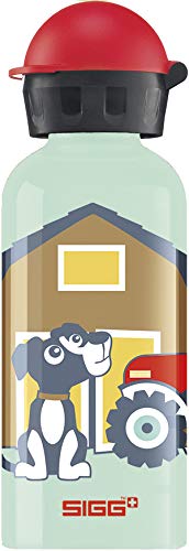 SIGG Farm Dog Children's Drinking Bottle (0.4 L), BPA-free Kids Water Bottle with Non-spill Lid