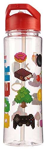 Puckator Game Over, Kids Drinks Bottle With Flip Straw, Reusable Water Bottle For Girls And Boys With A Carry Handle - Image 3
