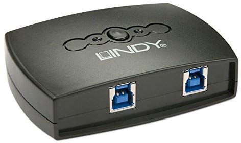 Lindy USB 3.0 Switch 2 Port 2 PCs share 1 USB 3.0 Device, multicolour