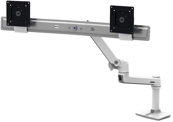 Ergotron - LX Dual Direct Monitor Arm, VESA Desk Mount - for 2 Monitors Up to 25 Inches, 0.9-5kg Each - White (45-489-216) - Image 3