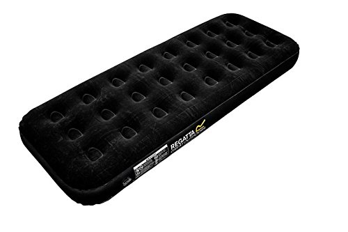 Regatta Flock Finish Camping Inflatable Single 185 x 75 x 21cm Airbed - Black