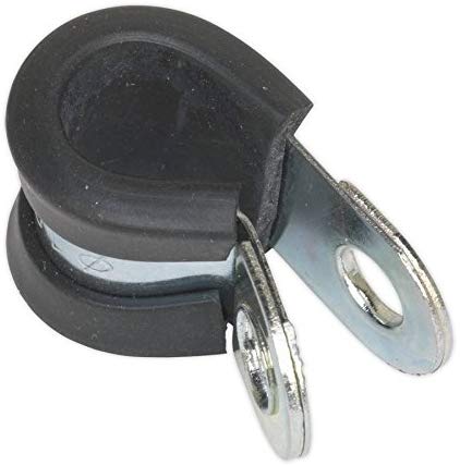 Sealey PCJ10 P-Clip Rubber Lined diameter 10mm Pack of 25, Multicoloured