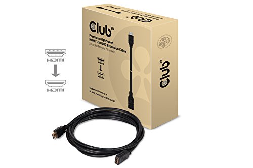 Club 3D HDMI Cable 2.0 UHD Extension Cable 3 m M/F Retail, black, 9.8 Feet - Image 2