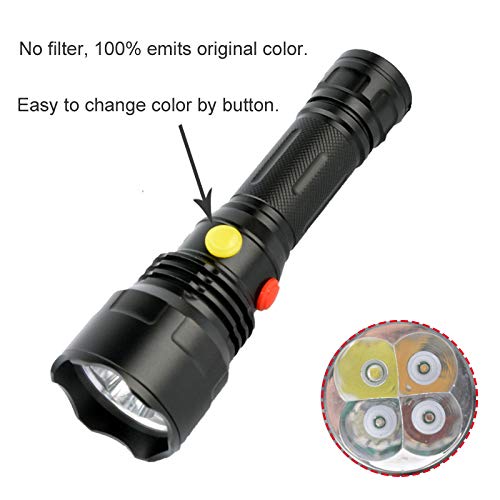 4 Color in 1 LED Torch with Red Green White Yellow Light, BESTSUN