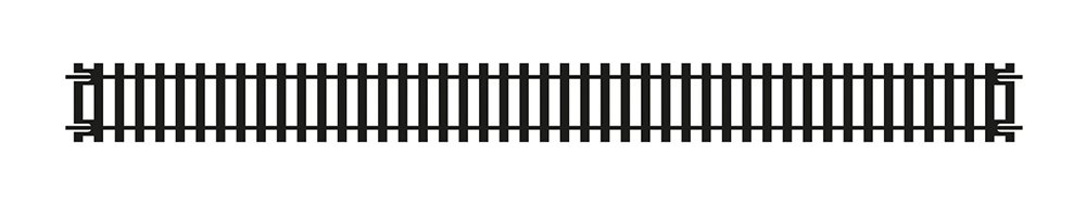 Hornby R601 OO Gauge Double Straight Track - Extra Track Pieces for Model Railway Sets Model Train Track Pieces - Scale 1:76, Black
