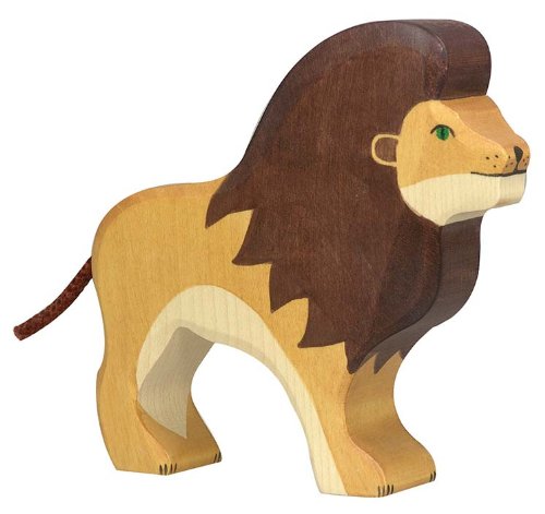Holztiger Lion Wooden Figure, Assorted Colours