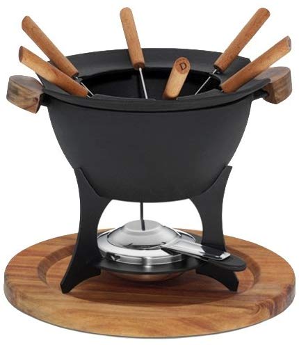 kela Meat Fondue Set 11 pcs, cast Iron Fondue for 6 Persons Country, Fondue Set including Fuel Paste Holder, Forks, Fork Holder