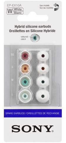 Sony replacement silicone earbuds, 4 sizes, white, 4 sizes ( SS, S ,M ,L)
