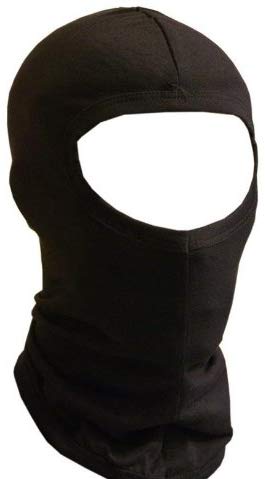 Jasmine Silk Pure Silk Black Balaclava Thermal Under Helmet Protection Mask Ski Cycle Motorcycle Bike - Black