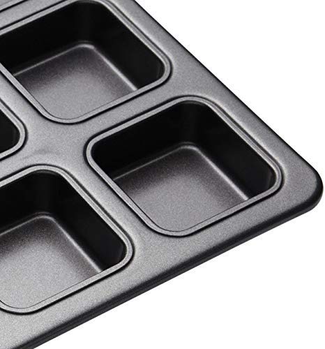 MasterClass KCMCHB69 Brownie Tin with Dividers, PFOA Non Stick Carbon Steel Baking Pan to Make 12 Cakes, 34 x 26 cm, Grey - Image 4