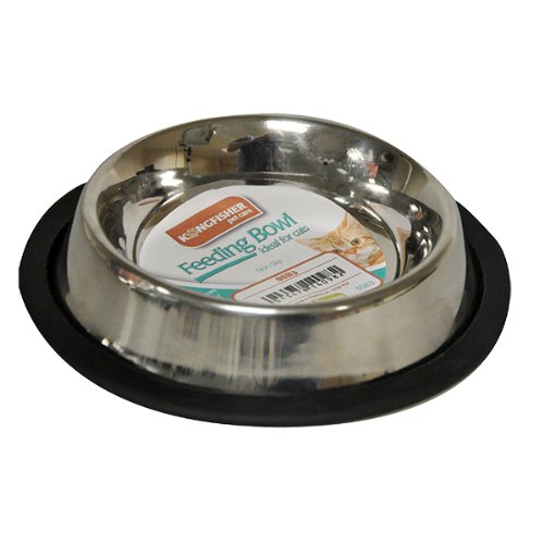 King Fisher Stainless Steel Non Slip Cat Bowl, 15 cm, Silver