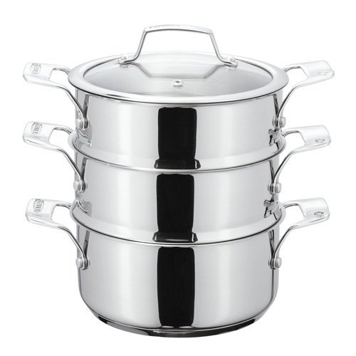 Stellar 24cm 3 Tier Steamer Set, Stainless Steel, Silver