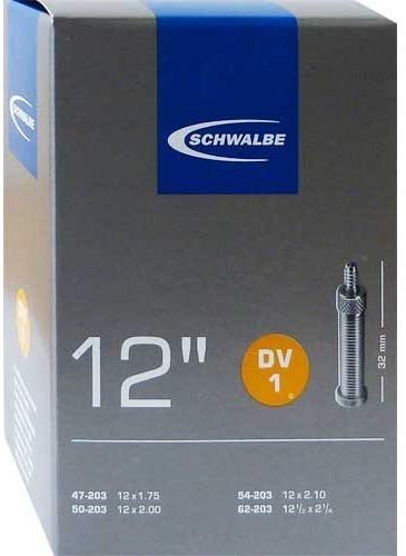 Schwalbe 318572 - bicycle inner tube 12 1/2x2 1/4 dunlop 32mm, Black, 12" 47/62-203 DV 32 mm
