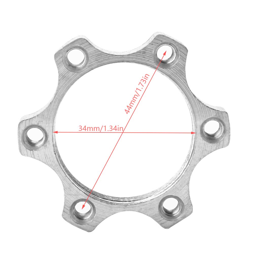 Disc Brake Adapter Alloy Bike Hub Adapter,10PCS 44mm/48mm 6 ycle Aluminium Alloy Freewheel Threaded Hubs Disk Bike Disc Brake Rotor Flange Adapter Replacement Part(44MM) - Image 4