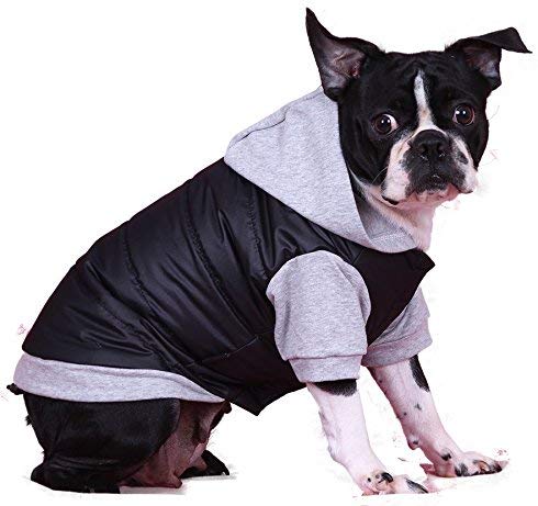DOGGYDOLLY Winter Dog Jacket/Dog coat with Hood, 2X-Large, Black-Grey, XXL - Image 3