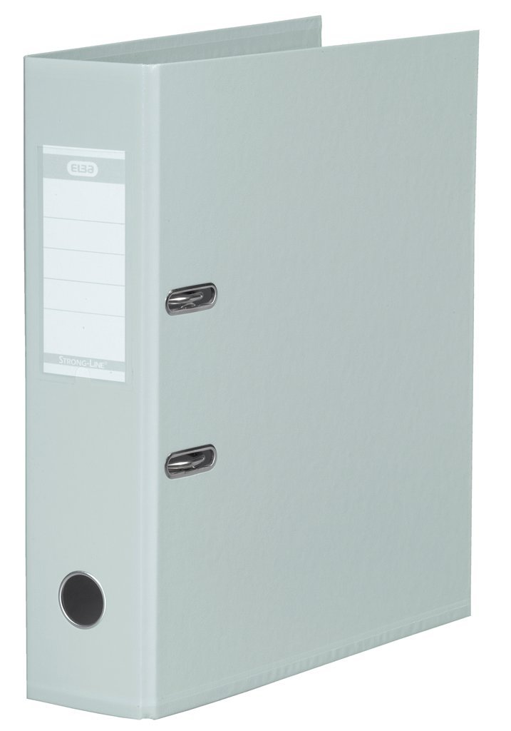 Elba 10 x A4 Strong Line 8cm Wide Grey Plastic Folders, Standard