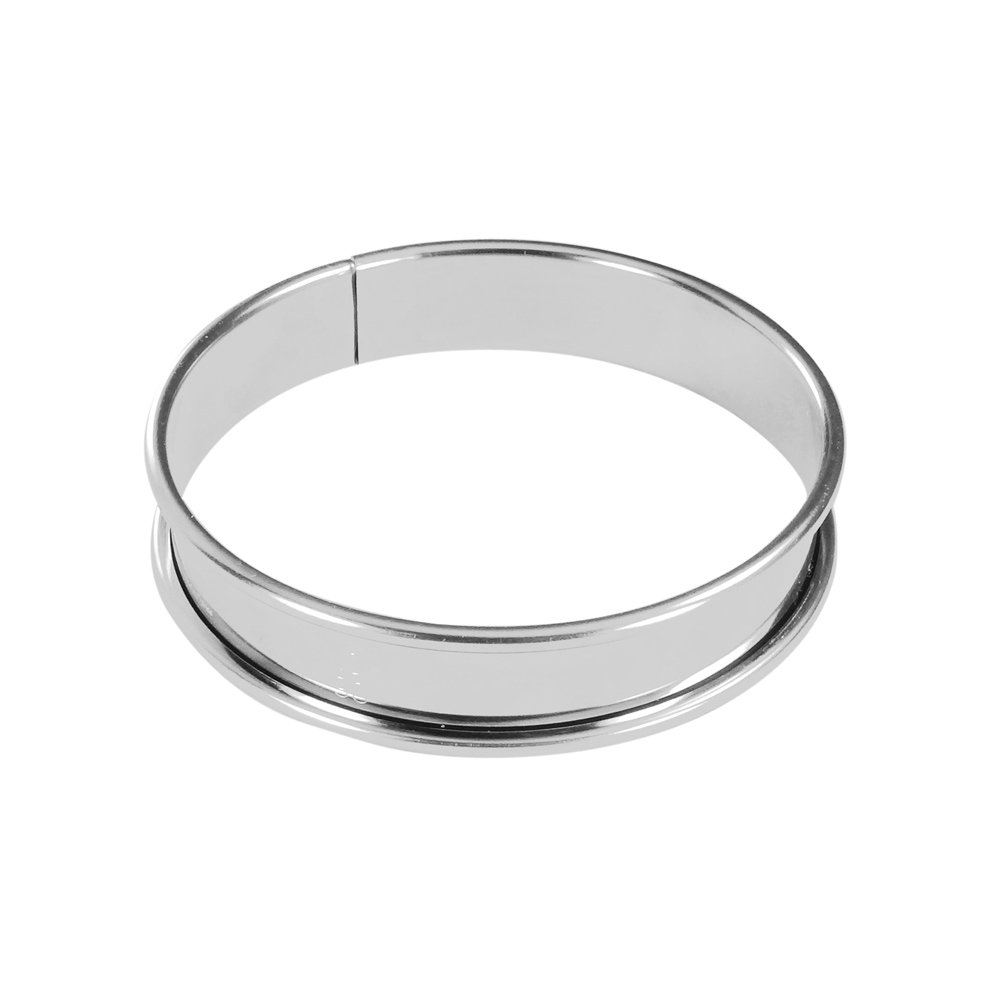 De Buyer 3091.1 Tart Ring with Rolled Edge, 10 cm Diameter, Silver, Durchmesser 10 cm, Höhe 2 cm