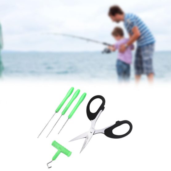 Dioche Fishing Bait Needle, Baiting Rig Tool Set T-handle Knot Puller and Scissor Tackle Rigging Tool - Image 3