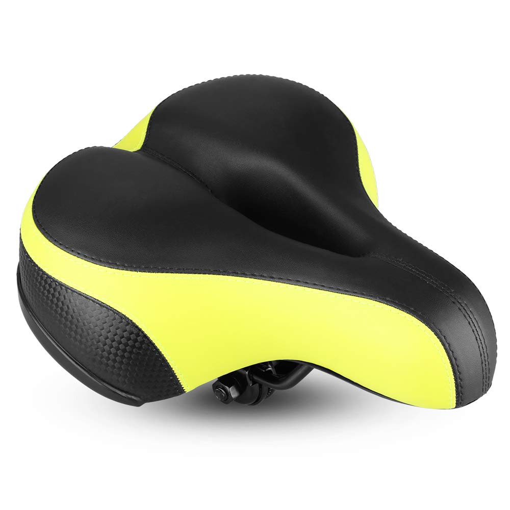 VOANZO Bike Seat Bicycle Saddle, Soft Wide Bike Saddle Bicycle Seat Cushion for MTB Road Gel Comfort Hybrid Cyclists - green - Image 2