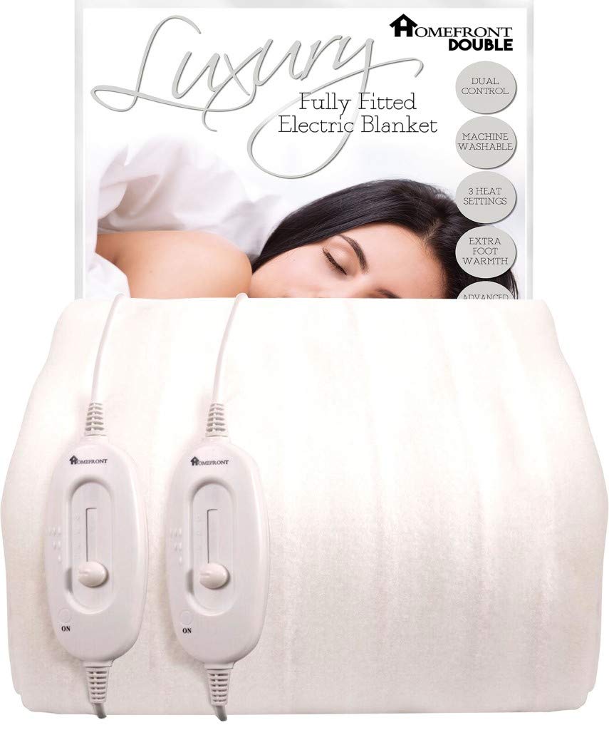 Homefront Electric Blanket Double Size 193 x 137 x 40 CM, Premium Fitted Heated Mattress Cover, Underblanket