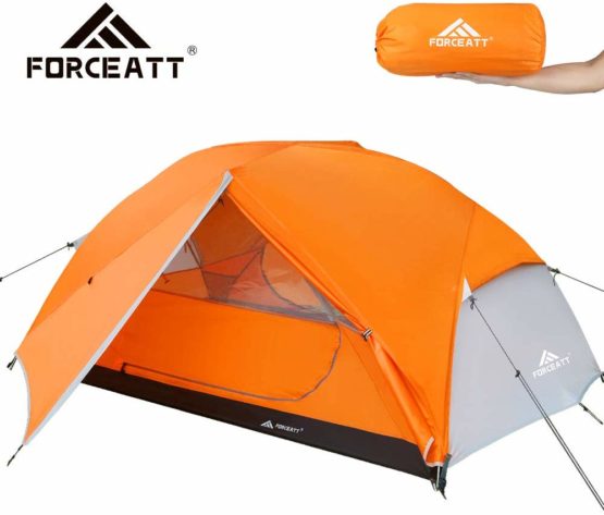 Forceatt Camping Tent 2-3 Person, 2 Doors Ventilation Double Layer Waterproof Lightweight Backpacking Tent with Carry Bag, 3-4 Seasons, Easy Set Up, Ideal for Camping, Hiking & Outdoor.