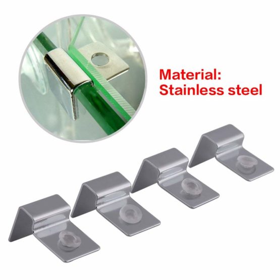Pack Of 4 Stainless Steel Aquarium Fish Tank Glass Cover Clip Support Holder for Protecting(6Mm) - Image 3
