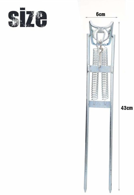 Fishing Rod Holder Adjustable Fishing Rod Bracket Dual Spring Stainless Steel Fishing Pole Holder Stand Accessory - Image 2