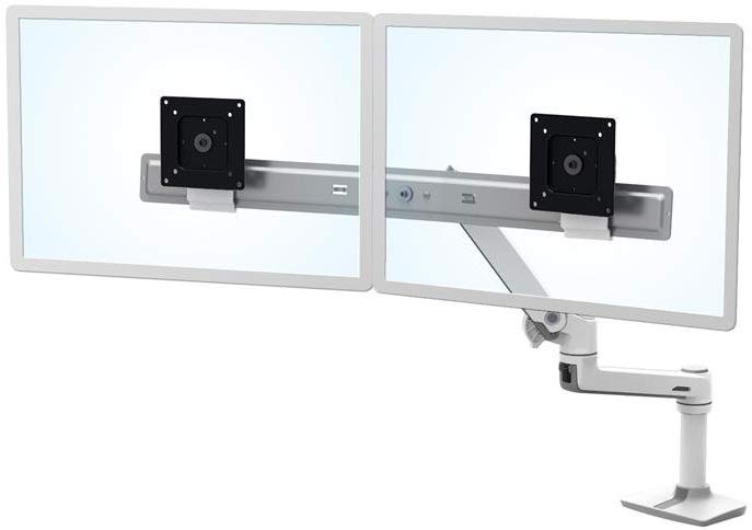 Ergotron - LX Dual Direct Monitor Arm, VESA Desk Mount - for 2 Monitors Up to 25 Inches, 0.9-5kg Each - White (45-489-216)