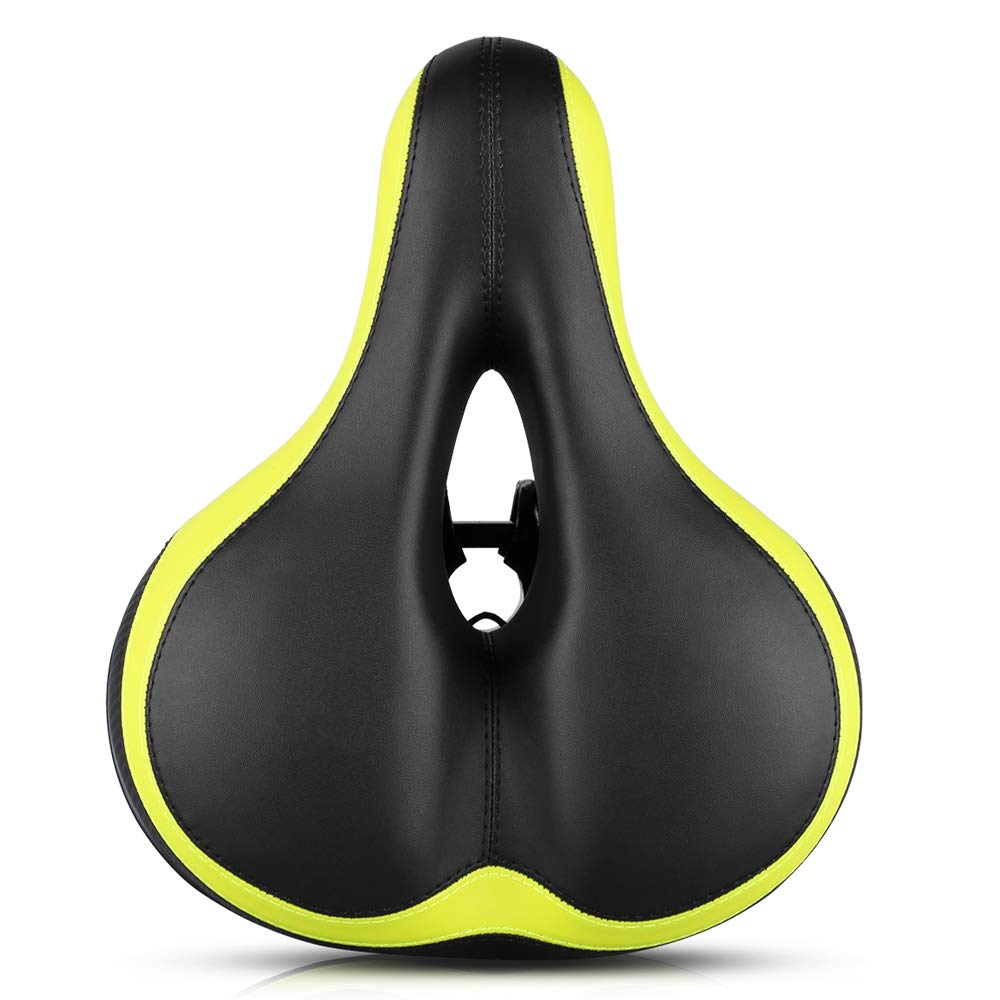 VOANZO Bike Seat Bicycle Saddle, Soft Wide Bike Saddle Bicycle Seat Cushion for MTB Road Gel Comfort Hybrid Cyclists - green