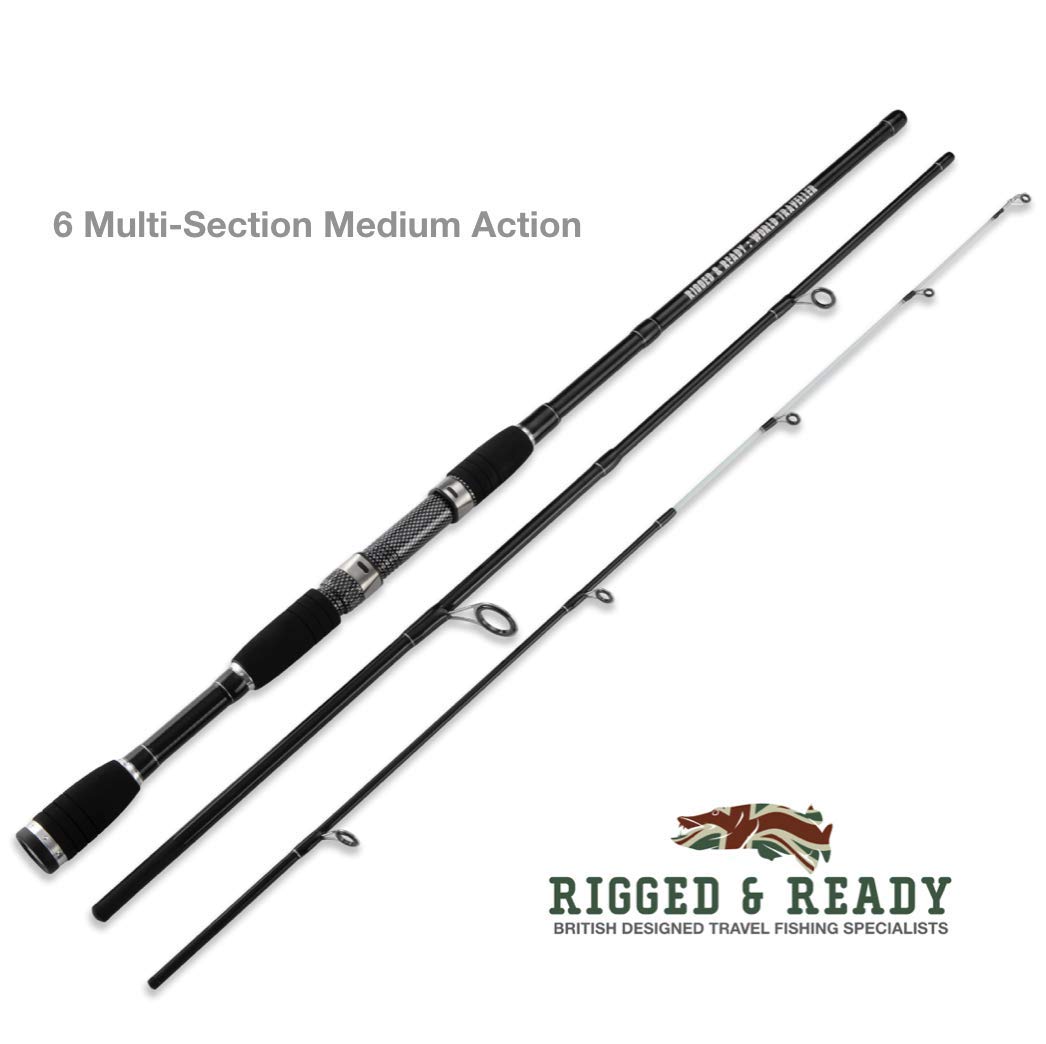 Rigged and Ready Smuggler 6 Travel Fishing Rod & Case. Compact medium length 7.3’ (215cm) rod, with 2 tips - Image 3