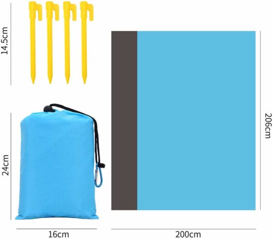 Beach Blanket Picnic Mat Camping Ground Mat Mattress 210 * 200cm Outdoor Blanket Ultralight Pocket Blanket Portable Picnic Mat Multifunctional Camping Baby Climb Ground Mat Mattress - Image 2