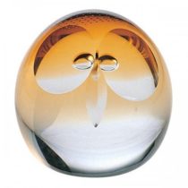 Caithness Glass Piece Crystal Wise Owl Celebrations Paperweight, Medium, Clear/ Gold